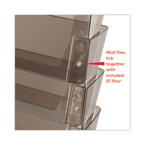 Picture of DocuPocket Three-Pocket File Partition Set, 3 Sections, Letter Size, 13" x 7" x 20", Smoke, 3/Set