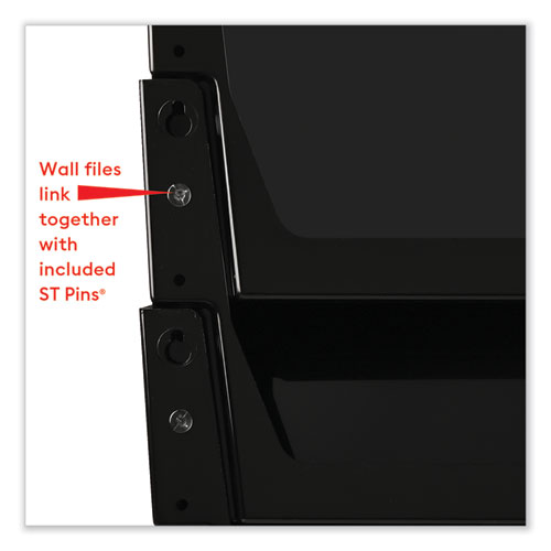 Picture of DocuPocket Stackable Three-Pocket Partition Wall File, 3 Sections, Letter Size, 13" x 4", Black