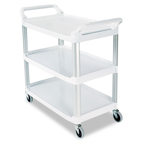 Picture of Xtra Utility Cart with Open Sides, Plastic, 3 Shelves, 300 lb Capacity, 40.63" x 20" x 37.81", Off-White