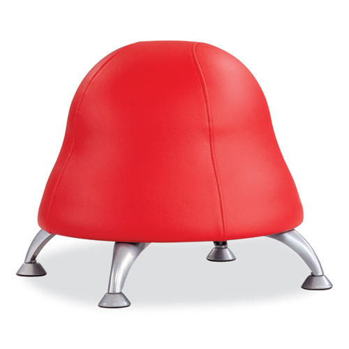 Picture of Runtz Ball Chair, Backless, Supports Up to 250 lb, Red Vinyl Seat, Silver Base