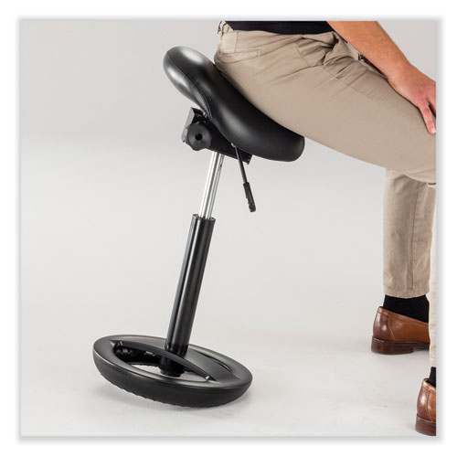 Picture of Twixt Extended-Height Saddle Seat Stool, Backless, Supports Up to 300 lb, 22.9" to 32.7" Seat Height, Black Seat