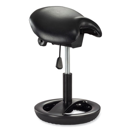 Picture of Twixt Sitting-Height Saddle Seat Stool, Backless, Supports Up to 300 lb, 19" to 24" Seat Height, Black Seat, Black Base