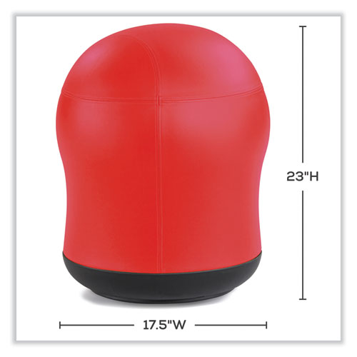 Picture of Zenergy Swivel Ball Chair, Backless, Supports Up to 250 lb, Red Vinyl