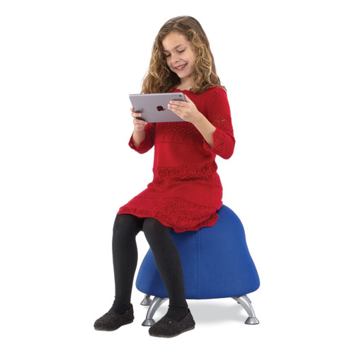 Picture of Runtz Ball Chair, Backless, Supports Up to 250 lb, Blue Fabric Seat, Silver Base