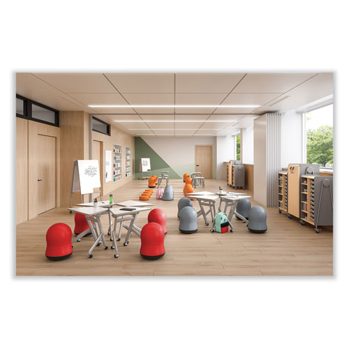 Picture of Zenergy Swivel Ball Chair, Backless, Supports Up to 250 lb, Red Vinyl