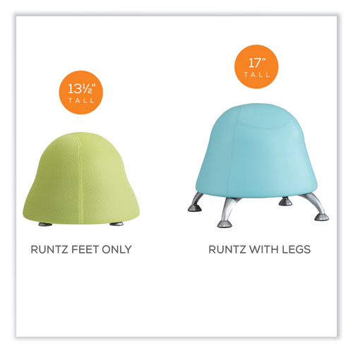 Picture of Runtz Ball Chair, Backless, Supports Up to 250 lb, Red Vinyl Seat, Silver Base