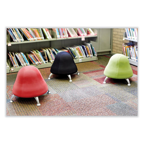 Picture of Runtz Ball Chair, Backless, Supports Up to 250 lb, Red Vinyl Seat, Silver Base