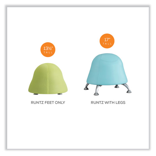 Picture of Runtz Ball Chair, Backless, Supports Up to 250 lb, Orange Fabric Seat, Silver Base