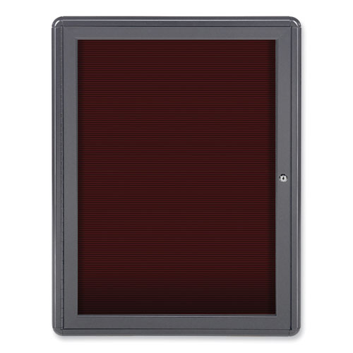 Picture of Enclosed Letterboard, 24.13" x 33.75", Burgundy Surface, Powder-Coated Gray Aluminum Frame
