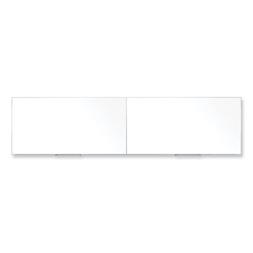 Picture of Magnetic Porcelain Whiteboard with Aluminum Frame, 193" x 48.5", White Surface, Satin Aluminum Frame