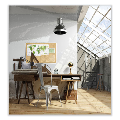 Picture of Natural Cork Bulletin Board with Wood Frame, 46.5" x 36", Tan Surface, Oak Finished Wood Frame