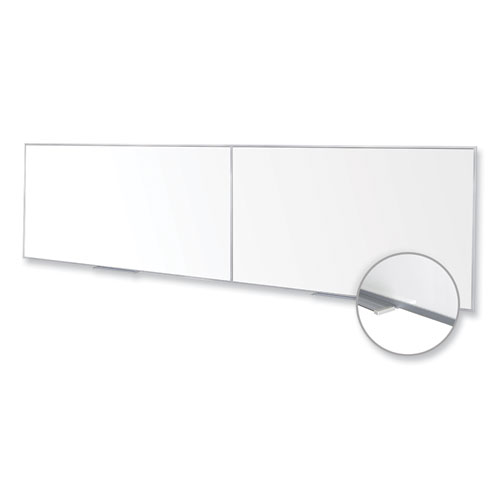 Picture of Magnetic Porcelain Whiteboard with Aluminum Frame, 193" x 48.5", White Surface, Satin Aluminum Frame