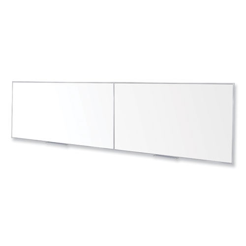 Picture of Magnetic Porcelain Whiteboard with Aluminum Frame, 193" x 48.5", White Surface, Satin Aluminum Frame