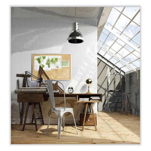 Picture of Natural Cork Bulletin Board with Wood Frame, 24" x 18", Tan Surface, Oak Finished Wood Frame