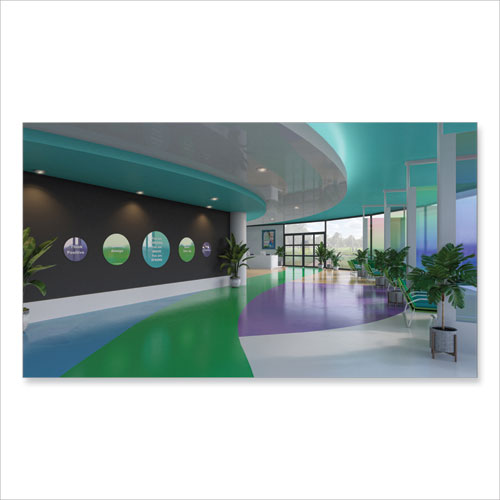 Picture of Coda Low Profile Circular Non-Magnetic Glassboard, 48" x 48", White Surface