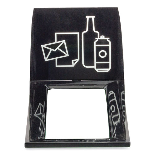 Picture of Mixx Recycling Center Lid, Topper Style, 9.87w x 19.87d x 0.62h, Black