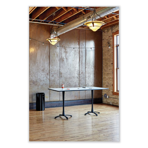 Picture of Open Top Oval Waste Receptacle, 14 gal, Steel, Silver