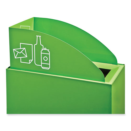 Picture of Mixx Recycling Center Lid, Topper Style, 9.87w x 19.87d x 0.62h, Green