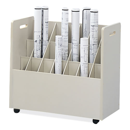Picture of Mobile Roll File, 21 Compartments, 30.25w x 15.75d x 29.25h, Tan