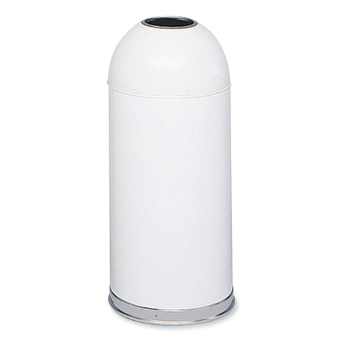 Open+Top+Dome+Receptacle%2C+15+gal%2C+Steel%2C+White