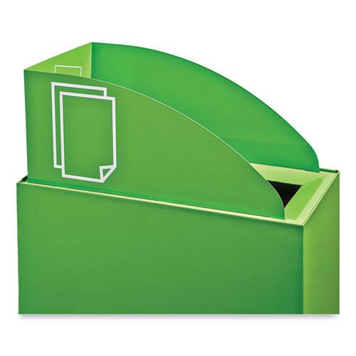 Picture of Mixx Recycling Center Lid, Topper Style, 9.87w x 19.87d x 0.62h, Green