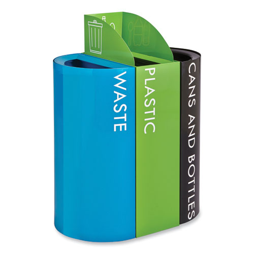 Picture of Mixx Recycling Center Lid, Topper Style, 9.87w x 19.87d x 0.62h, Green