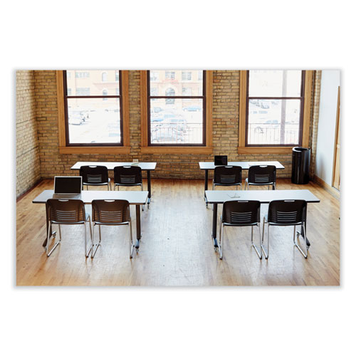 Picture of Open Top Oval Waste Receptacle, 14 gal, Steel, Silver