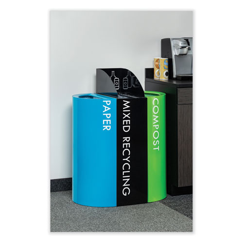 Picture of Mixx Recycling Center Rectangular Receptacle, 29 gal, Steel, Blue