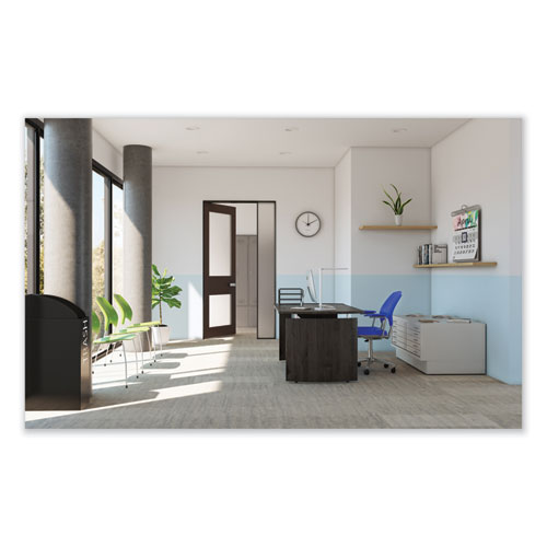 Picture of Mixx Recycling Center Lid, Topper Style, 9.87w x 19.87d x 0.62h, Black