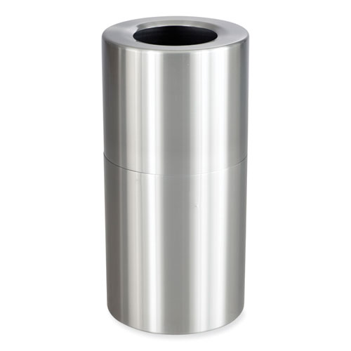 Picture of Single Recycling Receptacle, 20 gal, Steel, Brushed Aluminum