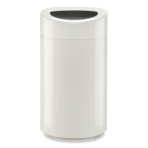 Picture of Open Top Oval Waste Receptacle, 14 gal, Steel, White