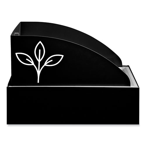 Picture of Mixx Recycling Center Lid, Topper Style, 9.87w x 19.87d x 0.62h, Black