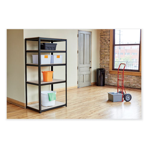 Picture of Open Top Oval Waste Receptacle, 14 gal, Steel, Silver