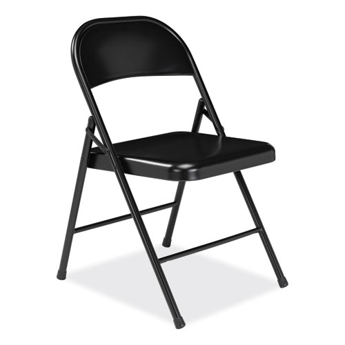 Picture of 900 Series All-Steel Folding Chair, Supports Up to 250 lb, 17.75" Seat Height, Black Seat, Black Back, Black Base, 4/Carton