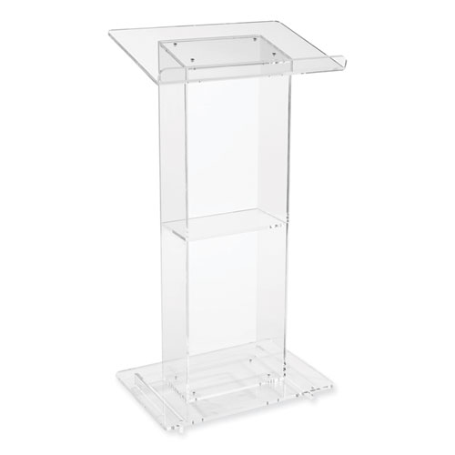 Picture of Clear Acrylic Lectern with Shelf, 24 x 15 x 46, Clear