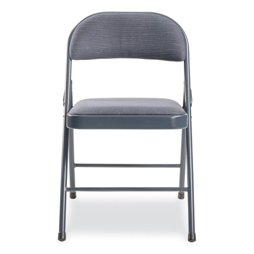 Picture of 970 Series Fabric Padded Steel Folding Chair, Supports Up to 250 lb, 17.75" Seat Height, Star Trail Blue, 4/Carton