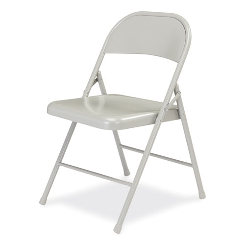 Picture of 900 Series All-Steel Folding Chair, Supports Up to 250 lb, 17.75" Seat Height, Gray Seat, Gray Back, Gray Base, 4/Cartpn