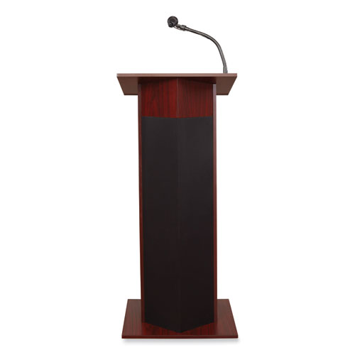 Picture of Power Plus Lectern, 22 x 17 x 46, Mahogany