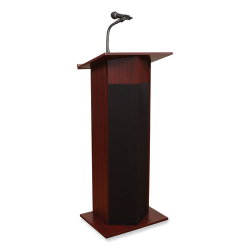 Picture of Power Plus Lectern, 22 x 17 x 46, Mahogany