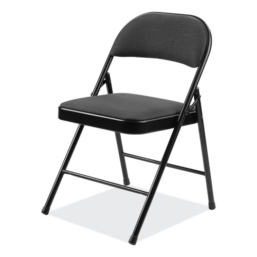Picture of 970 Series Fabric Padded Steel Folding Chair, Supports Up to 250 lb, 17.75" Seat Height, Star Trail Black, 4/Carton