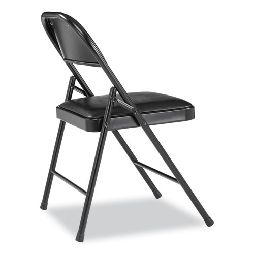 Picture of 950 Series Vinyl Padded Steel Folding Chair, Supports Up to 250 lb, 17.75" Seat Height, Black, 4/Carton