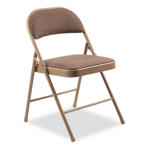 Picture of 970 Series Fabric Padded Steel Folding Chair, Supports Up to 250 lb, 17.75" Seat Height, Star Trail Brown, 4/Carton