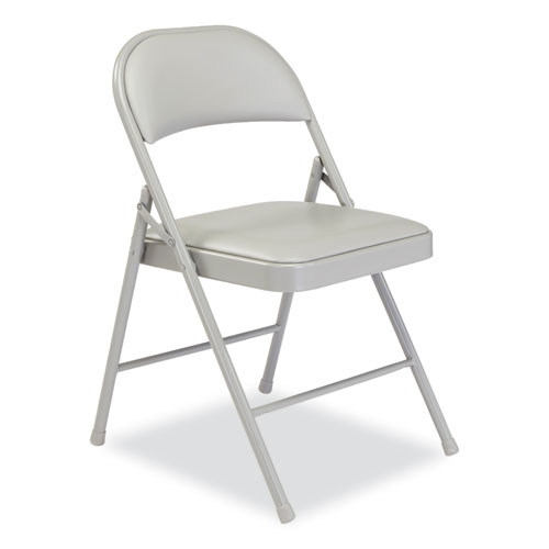 Picture of 950 Series Vinyl Padded Steel Folding Chair, Supports Up to 250 lb, 17.75" Seat Height, Gray, 4/Carton
