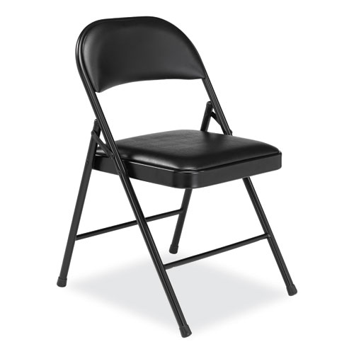 Picture of 950 Series Vinyl Padded Steel Folding Chair, Supports Up to 250 lb, 17.75" Seat Height, Black, 4/Carton