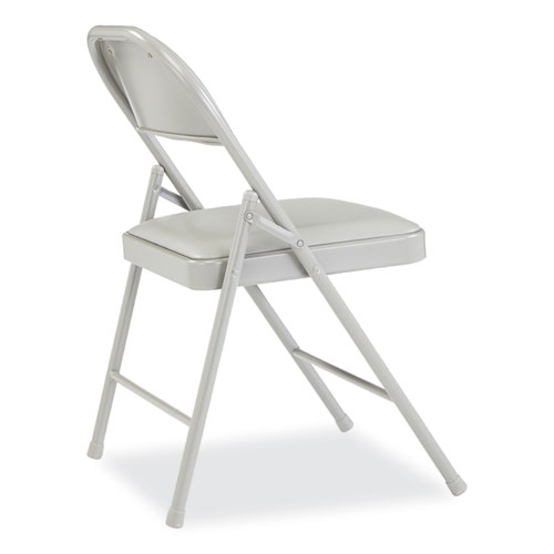 Picture of 950 Series Vinyl Padded Steel Folding Chair, Supports Up to 250 lb, 17.75" Seat Height, Gray, 4/Carton