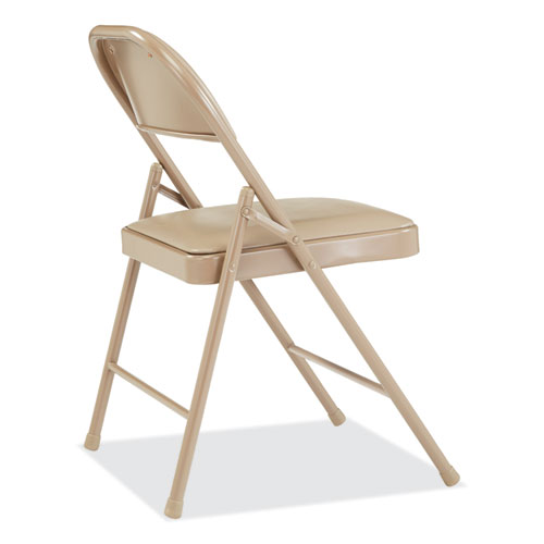 Picture of 950 Series Vinyl Padded Steel Folding Chair, Supports Up to 250 lb, 17.75" Seat Height, Beige, 4/Carton