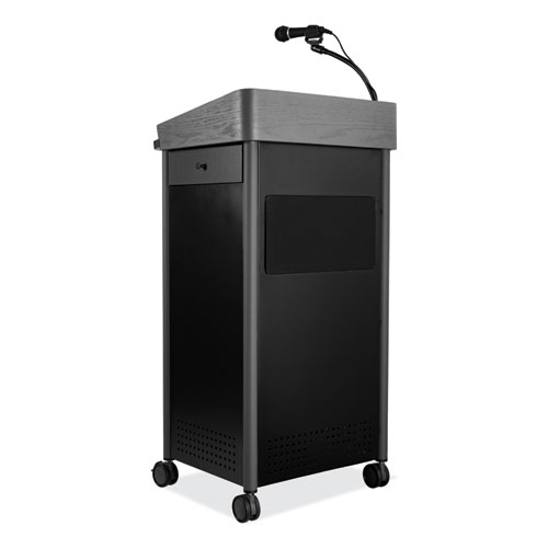 Picture of Greystone Lectern with Sound, 23.5 x 19.25 x 45.5, Charcoal Gray