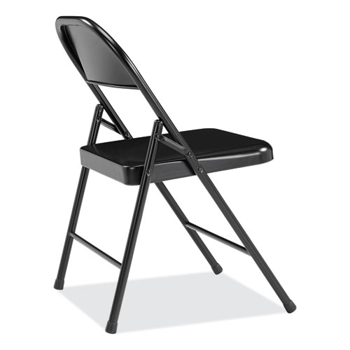 Picture of 900 Series All-Steel Folding Chair, Supports Up to 250 lb, 17.75" Seat Height, Black Seat, Black Back, Black Base, 4/Carton
