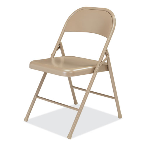 Picture of 900 Series All-Steel Folding Chair, Supports Up to 250 lb, 17.75" Seat Height, Beige Seat, Beige Back, Beige Base, 4/Carton