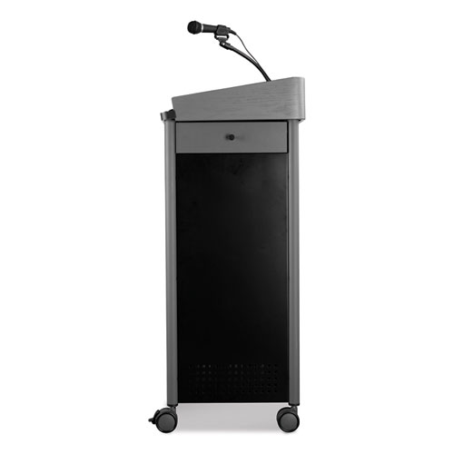 Picture of Greystone Lectern with Sound, 23.5 x 19.25 x 45.5, Charcoal Gray